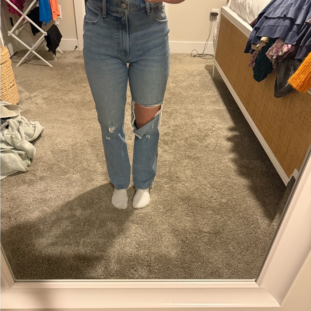 Abercrombie & Fitch Men's Light Blue Straight Jeans